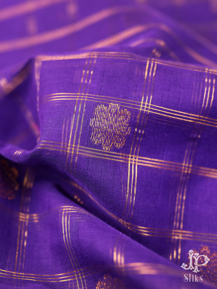 Royal Purple Venkatagiri Cotton Saree - D9834 -1