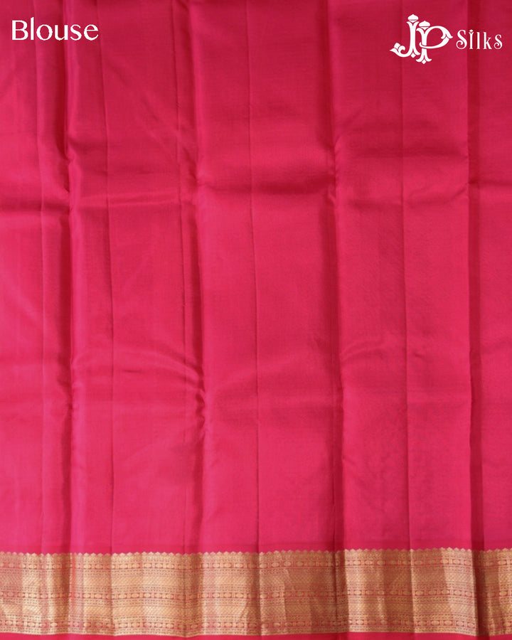 Mehandi Green & Rani Pink Pure Silk Mix Saree - G937
