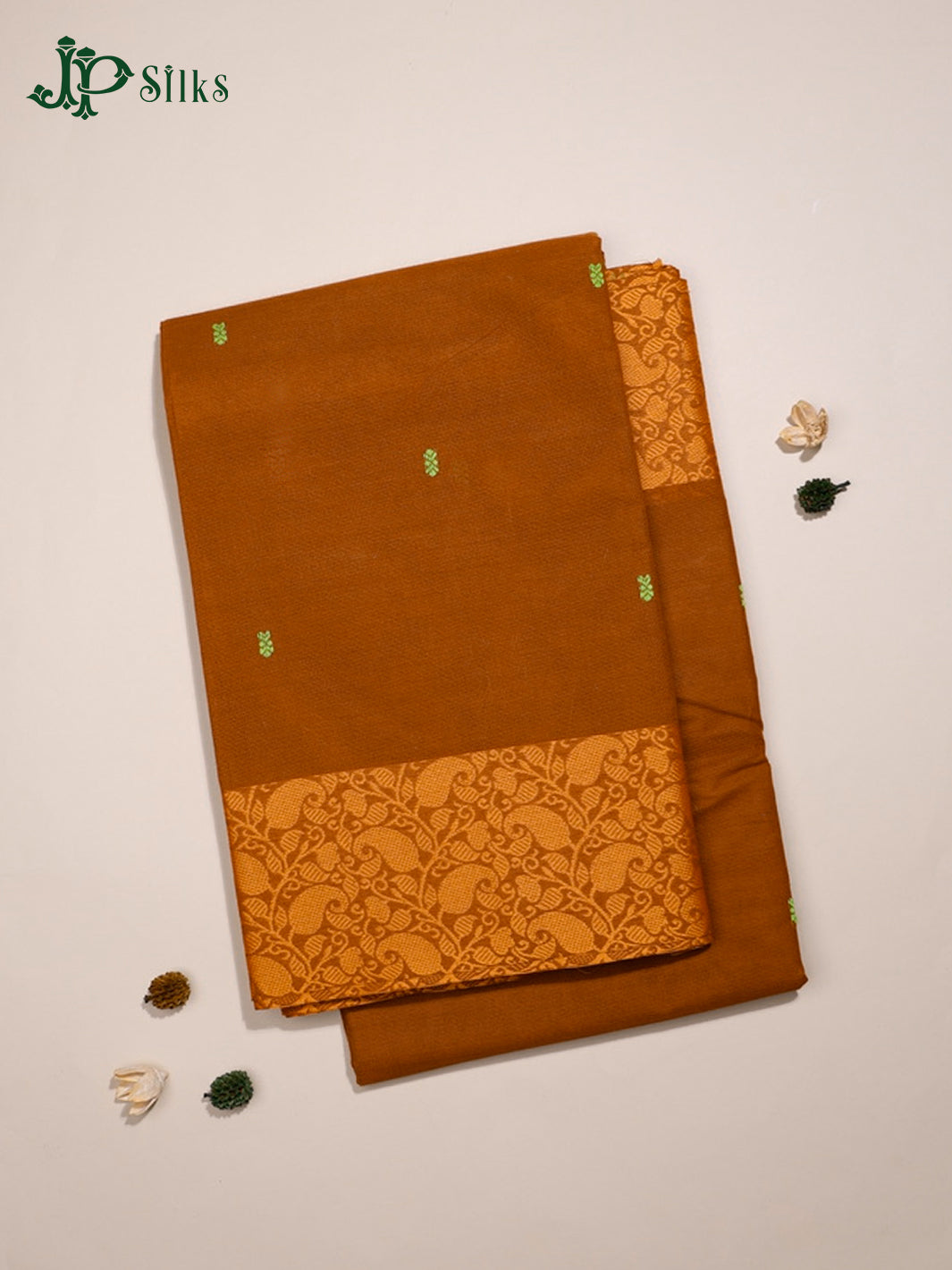 Mustard Chettinad Cotton Saree - D5784 “view1”