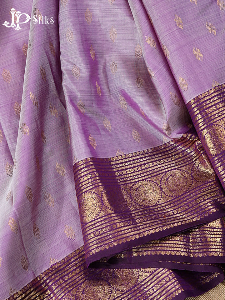 Lavender & Deep Purple Kanchipuram 2G Zari Silk Saree - G866