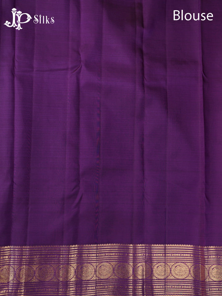 Lavender & Deep Purple Kanchipuram 2G Zari Silk Saree - G866