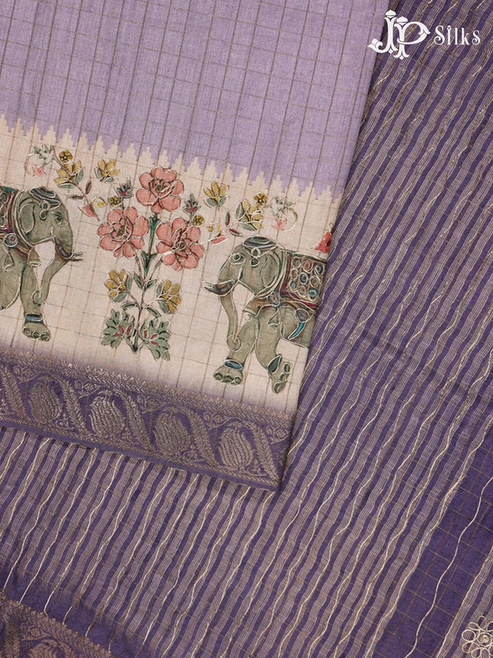 Light Lavender Semi Tussar Saree - G607-view3