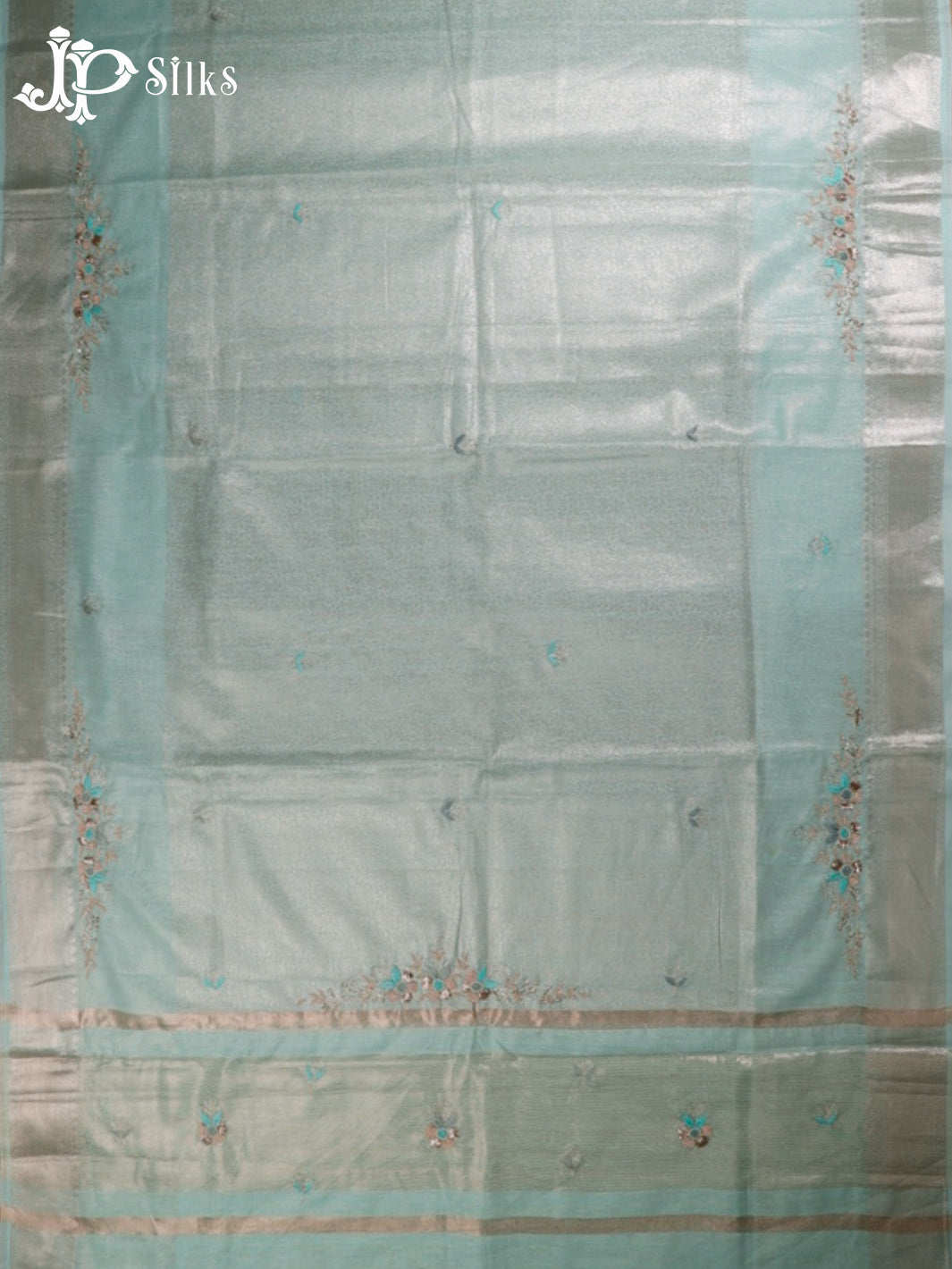 Sea Blue Semi Tussar Saree - G608-view7