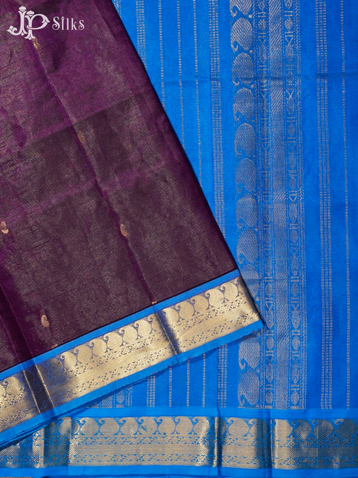 Deep Wine Silk Cotton Saree - F3430