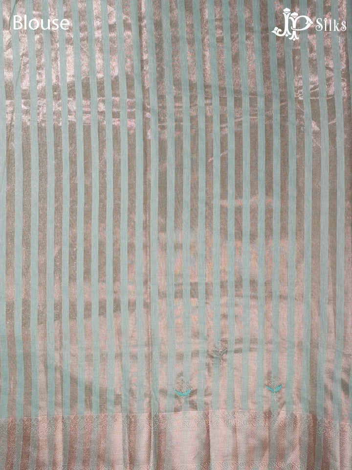 Sea Blue Semi Tussar Saree - G608-view8
