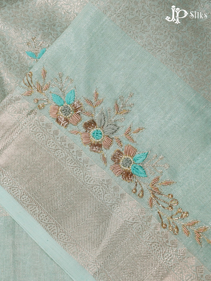 Sea Blue Semi Tussar Saree - G608-view4