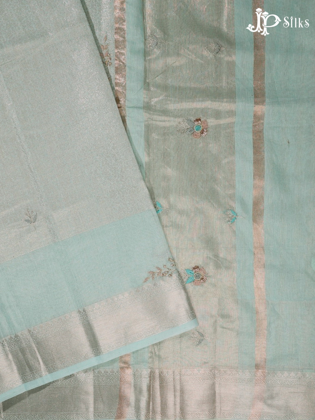 Sea Blue Semi Tussar Saree - G608-view2