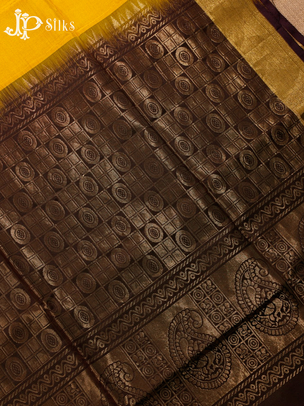 Mango Yellow and Coffee Brown Soft Silk Saree - D1195-view5