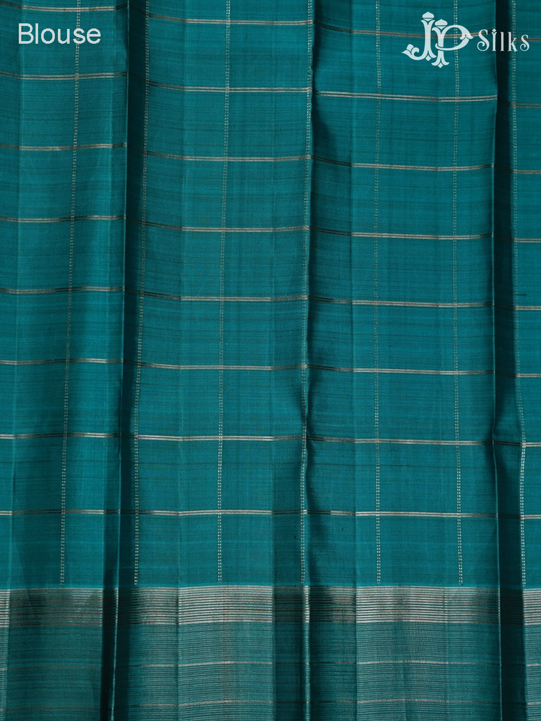 Blue with Teal Blue Kanchipuram silk Saree - E5206 - View 7