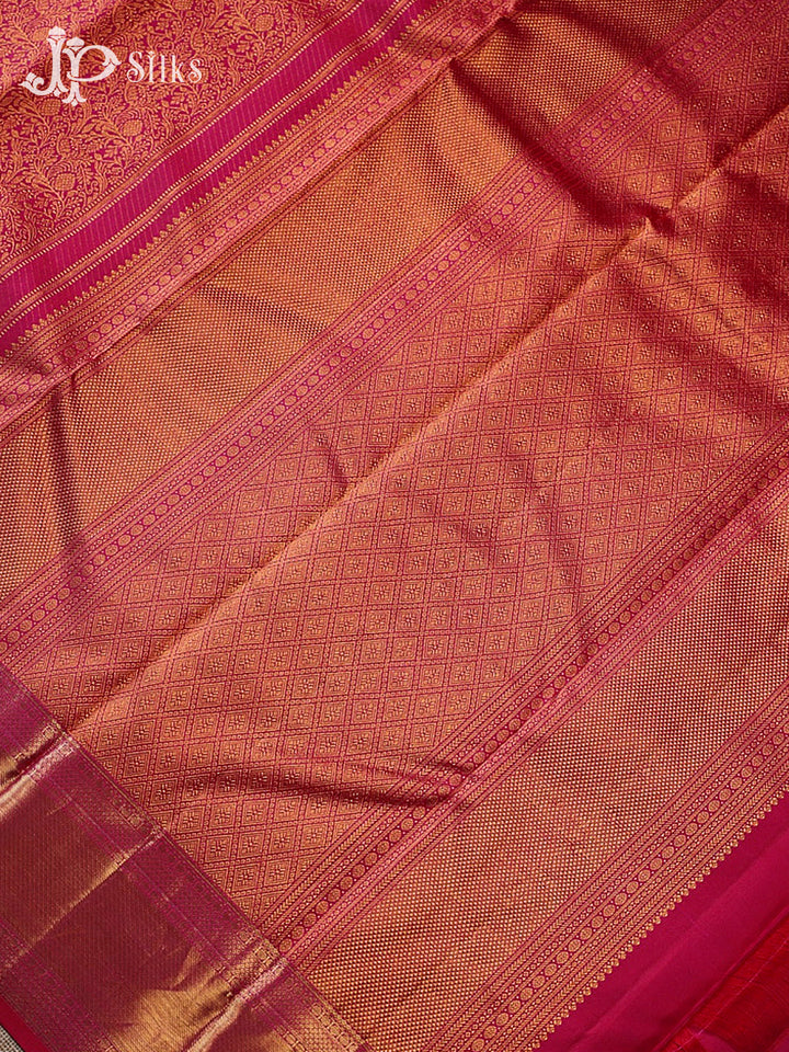 Reddish Pink Kanchipuram Silk Saree - G859