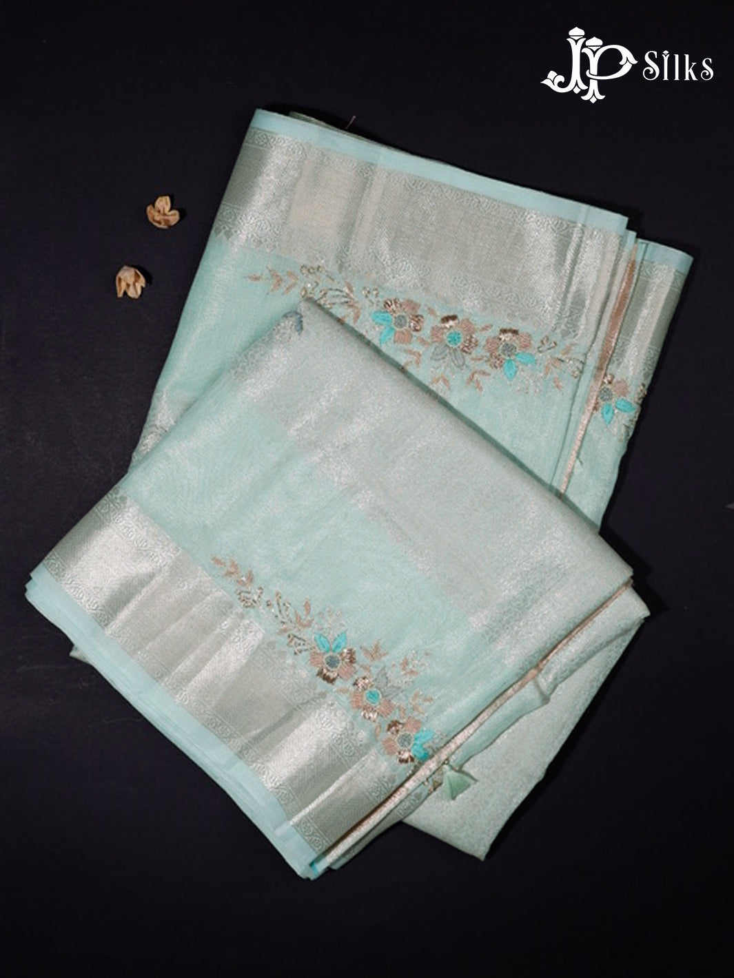 Sea Blue Semi Tussar Saree - G608-view1