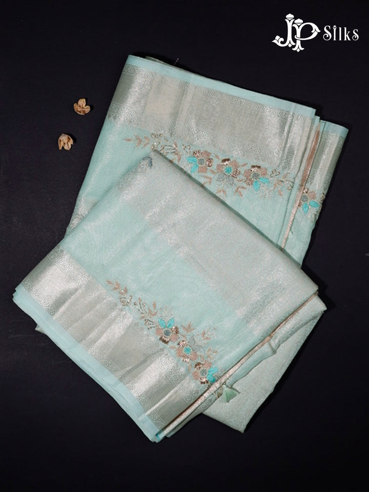 Sea Blue Semi Tussar Saree - G608-view1