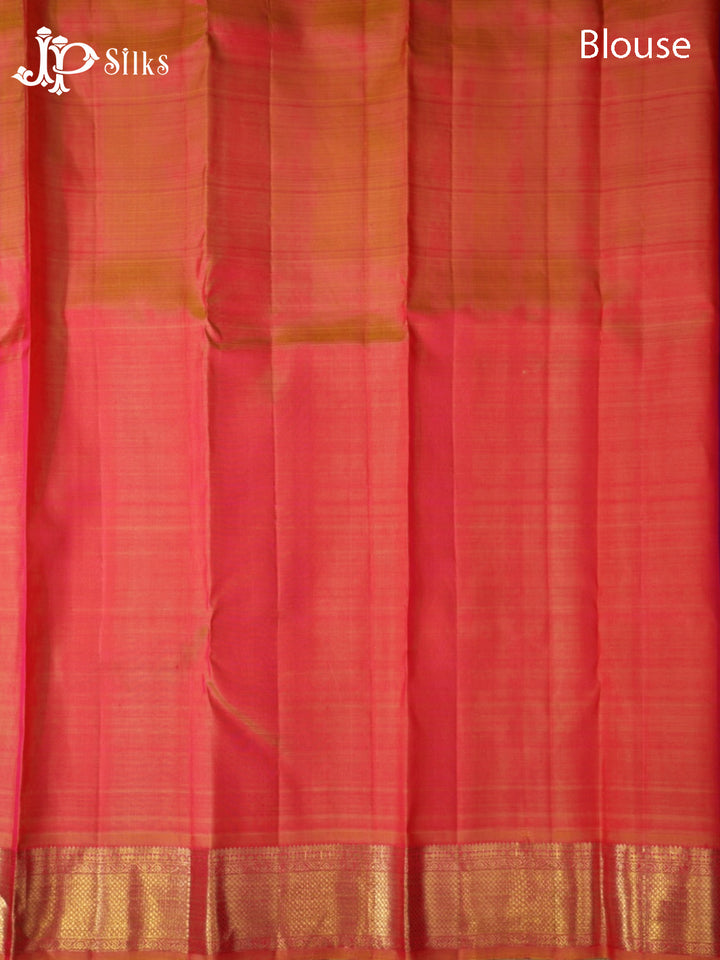 Purple & Golden Pink Kanchipuram Silk Saree - G869