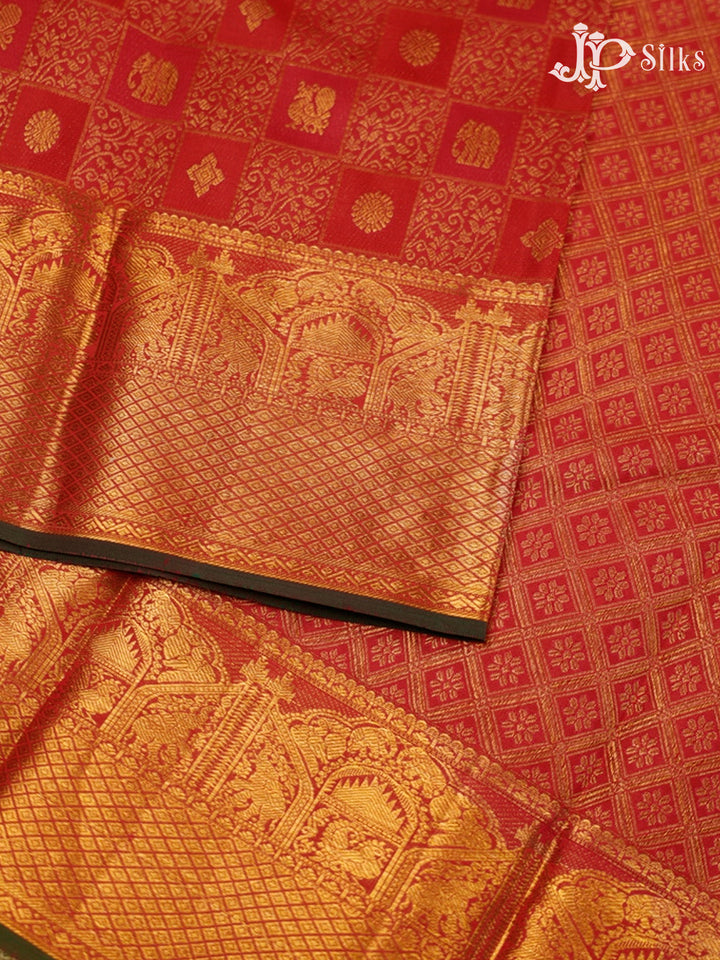 Red Bridal Kanchipuram Silk Saree - G212