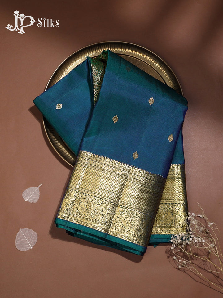 Peacock Green Kanchipuram Silk Saree - G868