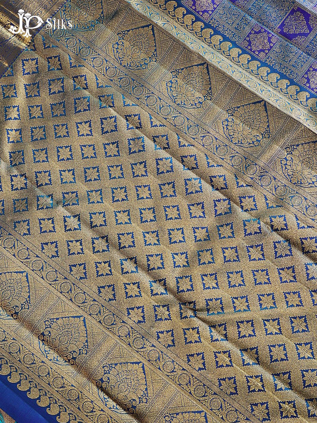 Dual Shade Peacock Green & Blue Kanchipuram Silk Saree - G857