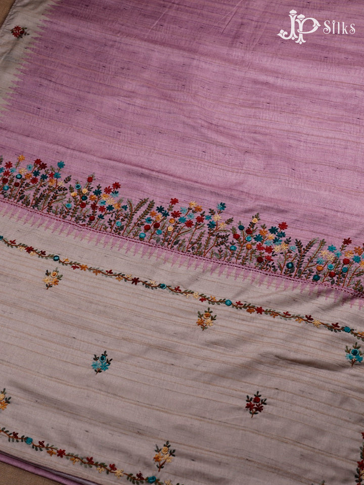 Onion Pink And Beige Semi Tussar Saree - G31