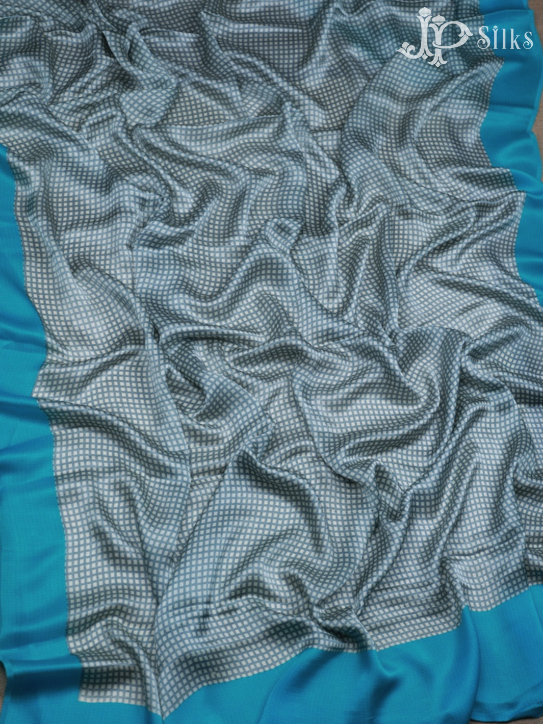 Grey with Sky Blue Chudithar Material - A2798 - View 5