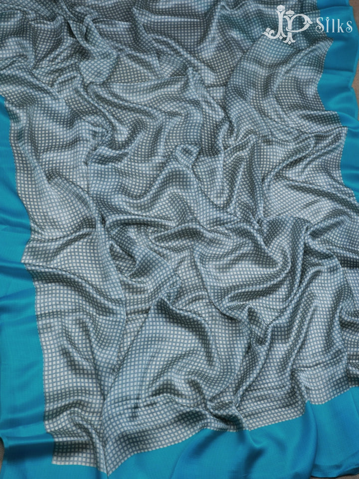 Grey with Sky Blue Chudithar Material - A2798 - View 5