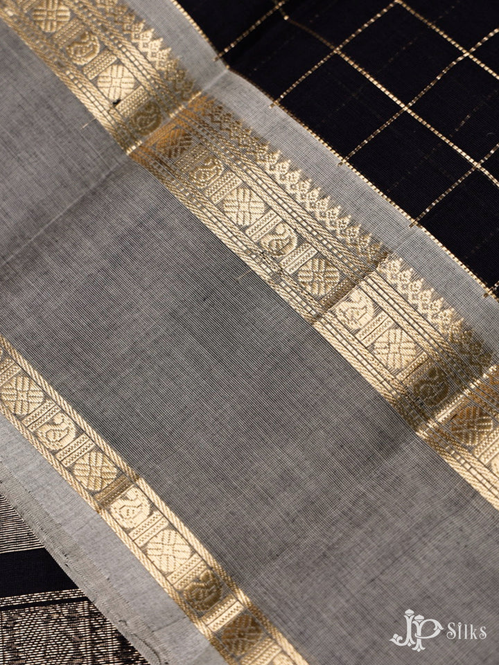 Black Kanchi Cotton Saree - F3642