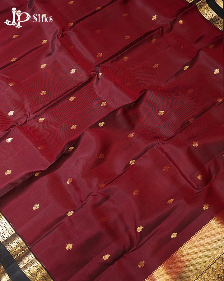 Dark Grapes & Black Pure Silk Mix Saree - G925
