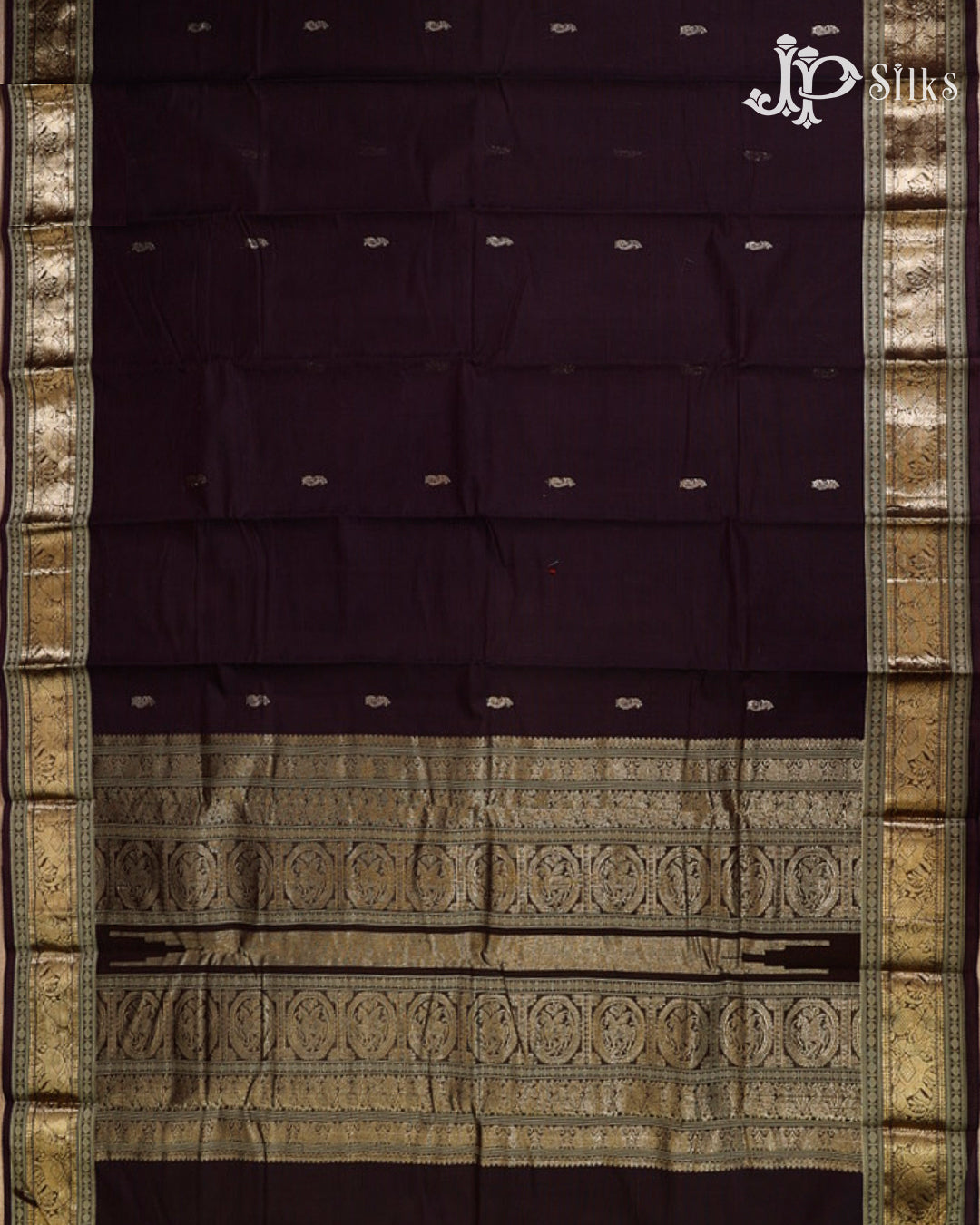 Dark Drown Kanchi Cotton Saree H29