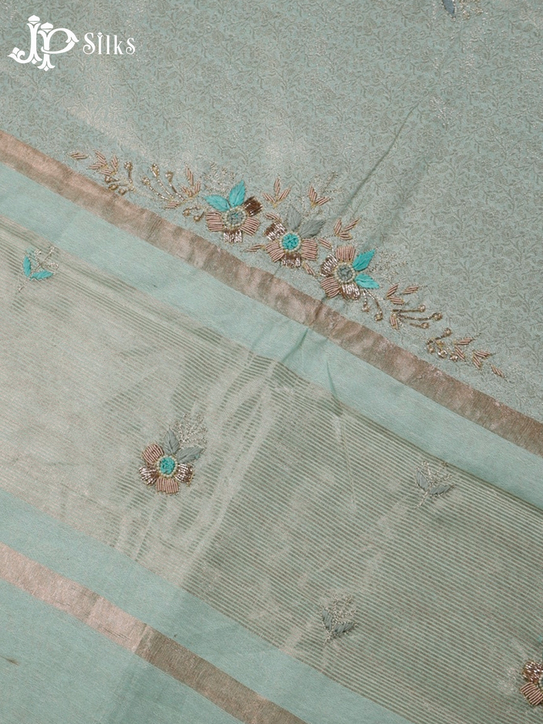 Sea Blue Semi Tussar Saree - G608-view5