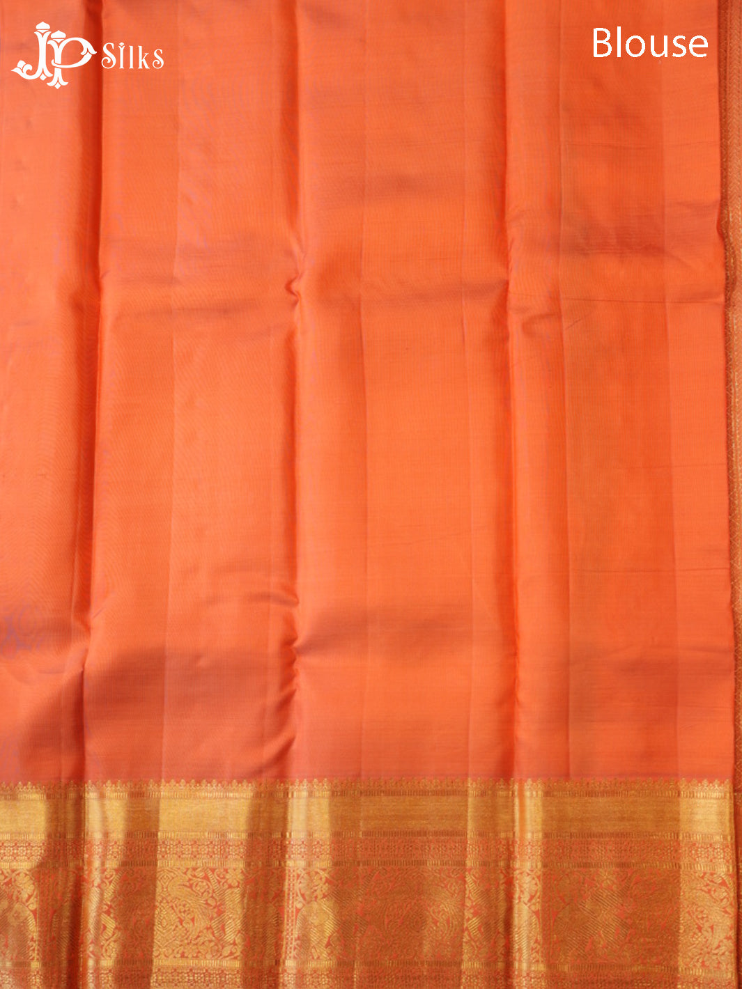 Cobalt Blue & Dark Peach Kanchipuram Silk Saree - G849 -view8