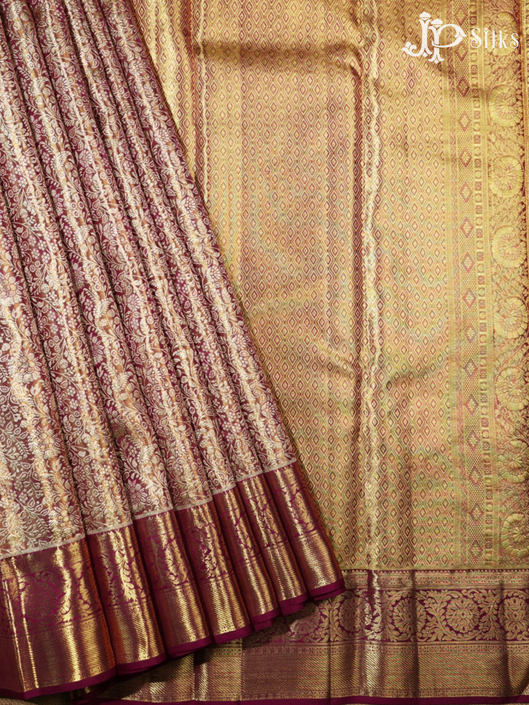 Deep Purple Kanchipuram Silk Saree - G862