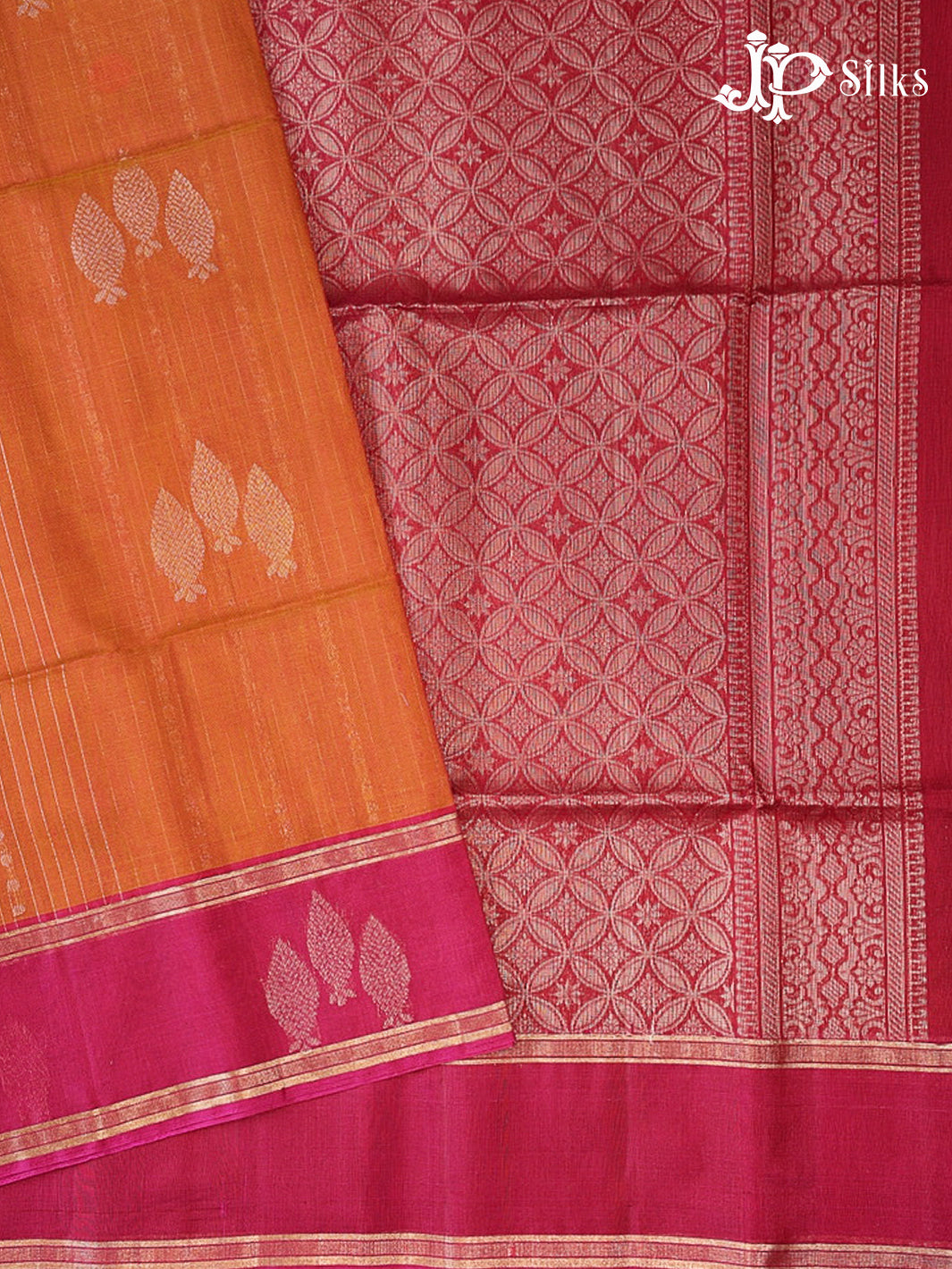 Rust Pink And Rani Pink Kora Cotton Saree - G909