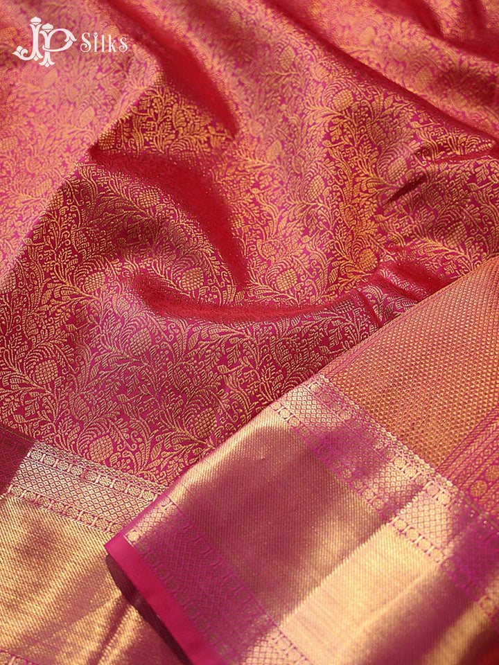 Reddish Pink Kanchipuram Silk Saree - G859