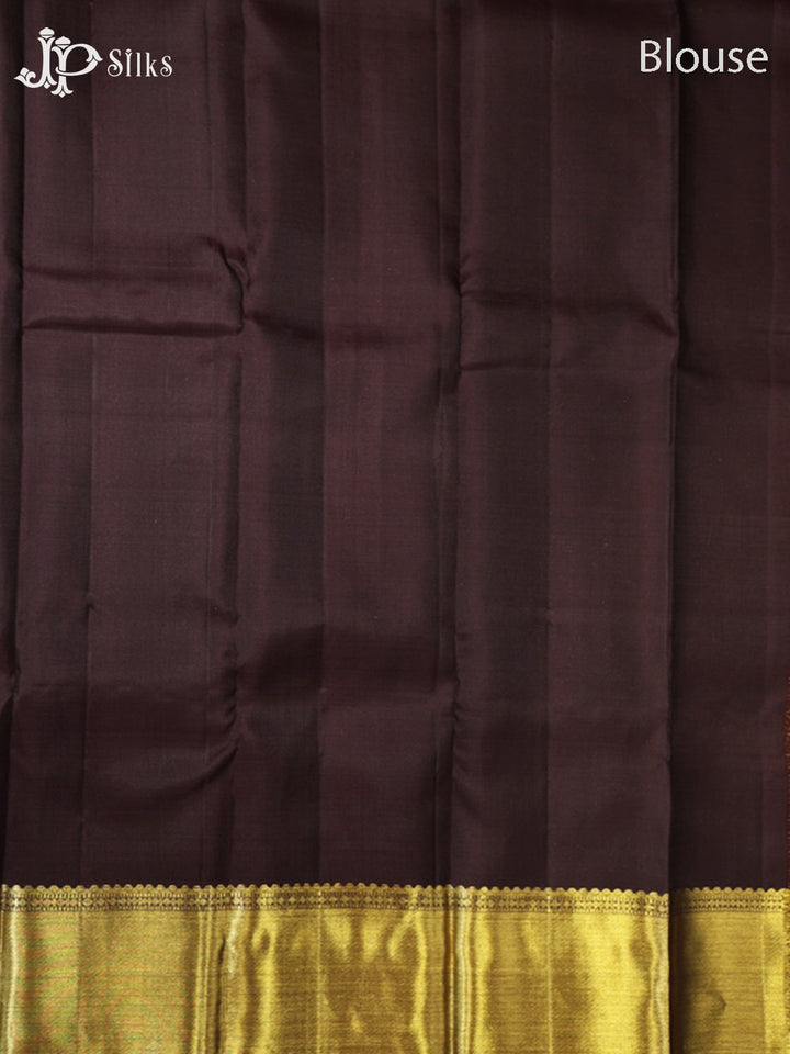 Dark Onion Pink & Brown Kanchipuram Silk Saree - G871