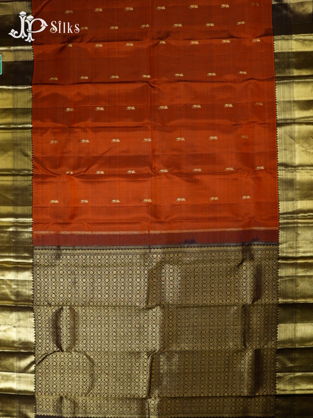 Rust Orange and Brown Kanchipuram Silk Saree - G378 “View2”