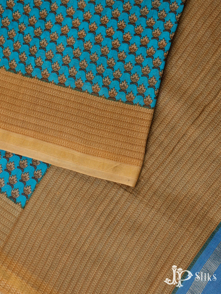 Sky Blue Semi Chanderi Saree - D429