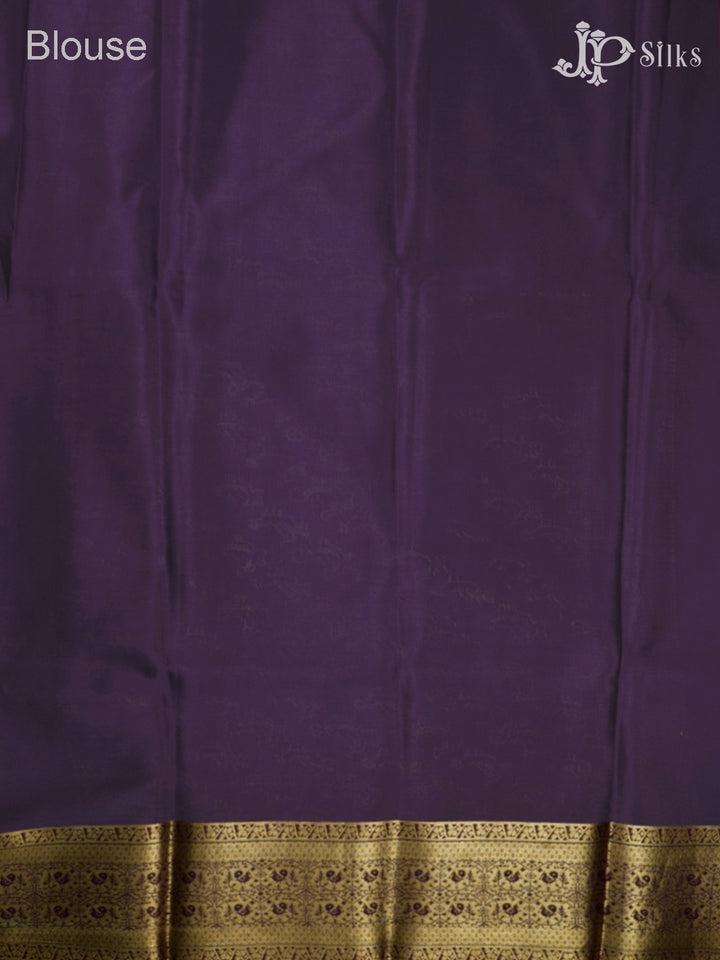 Dark Onion Pink And Light Violet Mysore Silk Saree - D4770