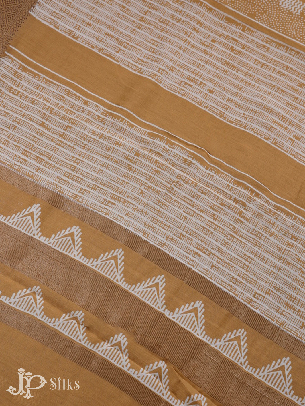 Mustard Yellow Semi Chanderi Saree - F2807