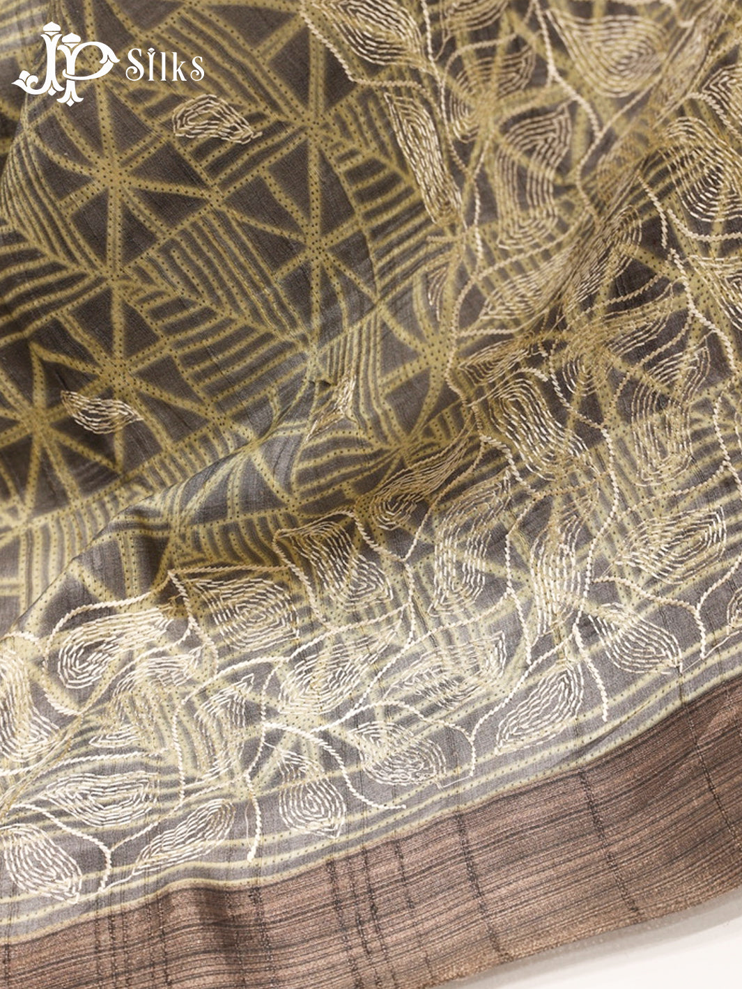 Grey Semi Tussar Saree - E2676-view3