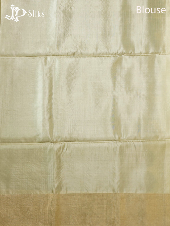 Bottle Green & Cream Soft Silk Saree - E5101-view6