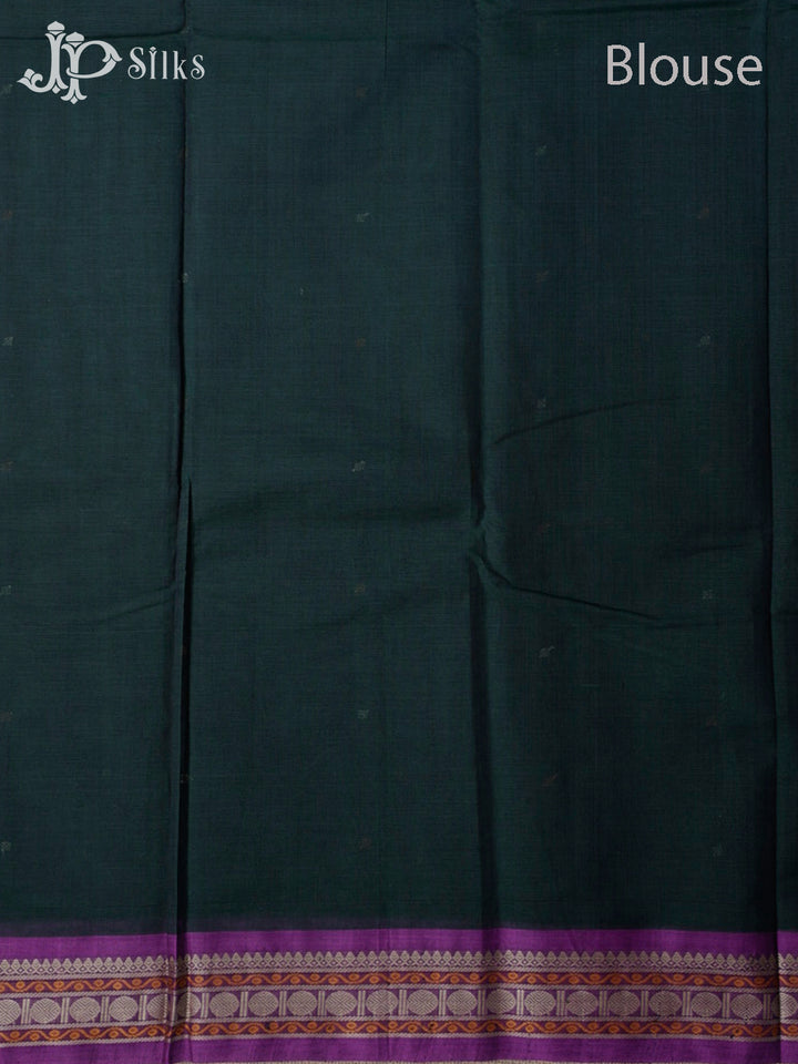 Bottle Green Kanchi Cotton Saree - D9703-view8