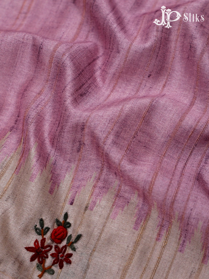 Onion Pink And Beige Semi Tussar Saree - G31