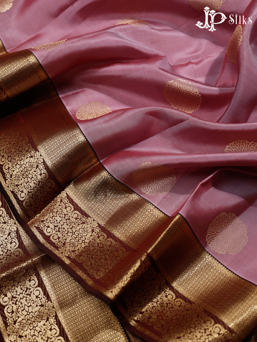 Dark Mauve and Brown Pure Silk Mixed Saree - G387