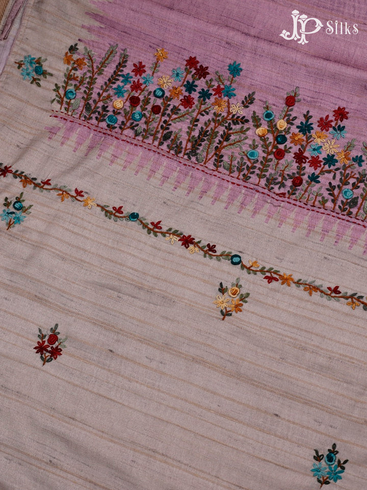 Onion Pink And Beige Semi Tussar Saree - G31