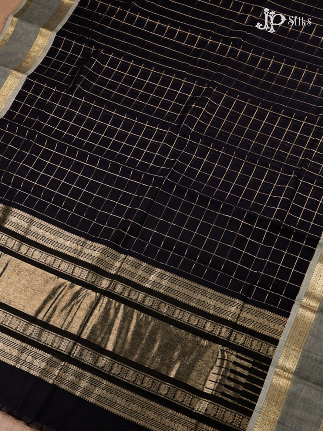Black Kanchi Cotton Saree - F3642