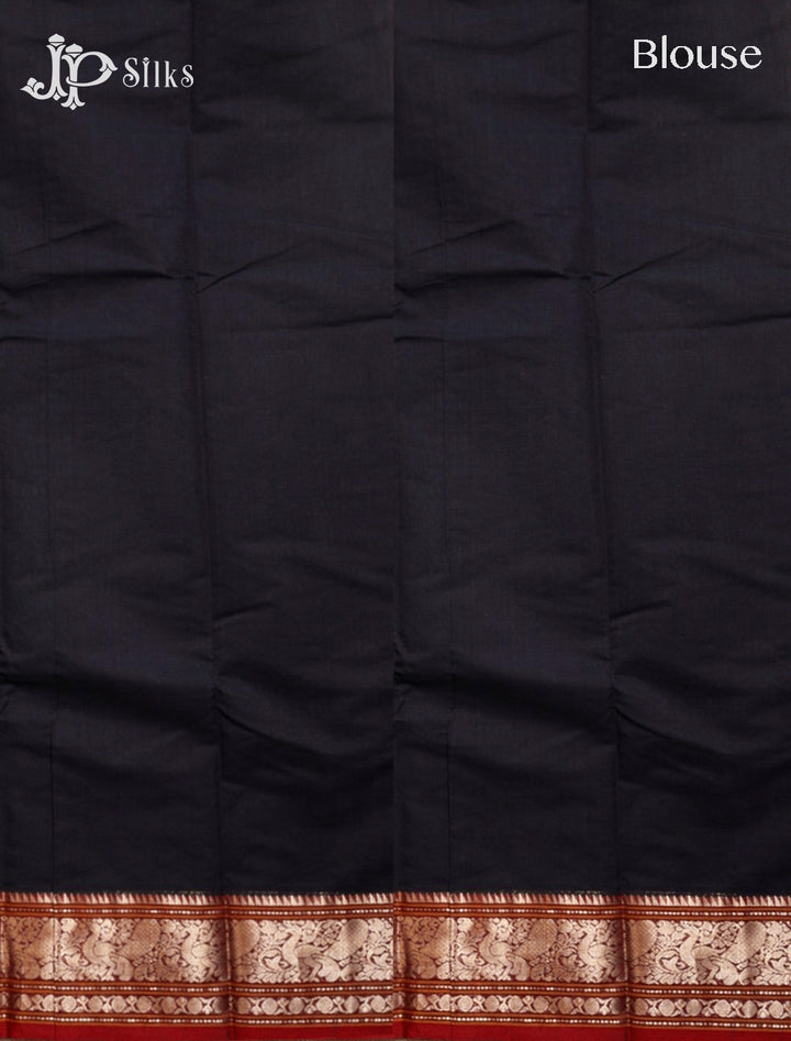 Black and Red Kanchi Cotton Saree H30