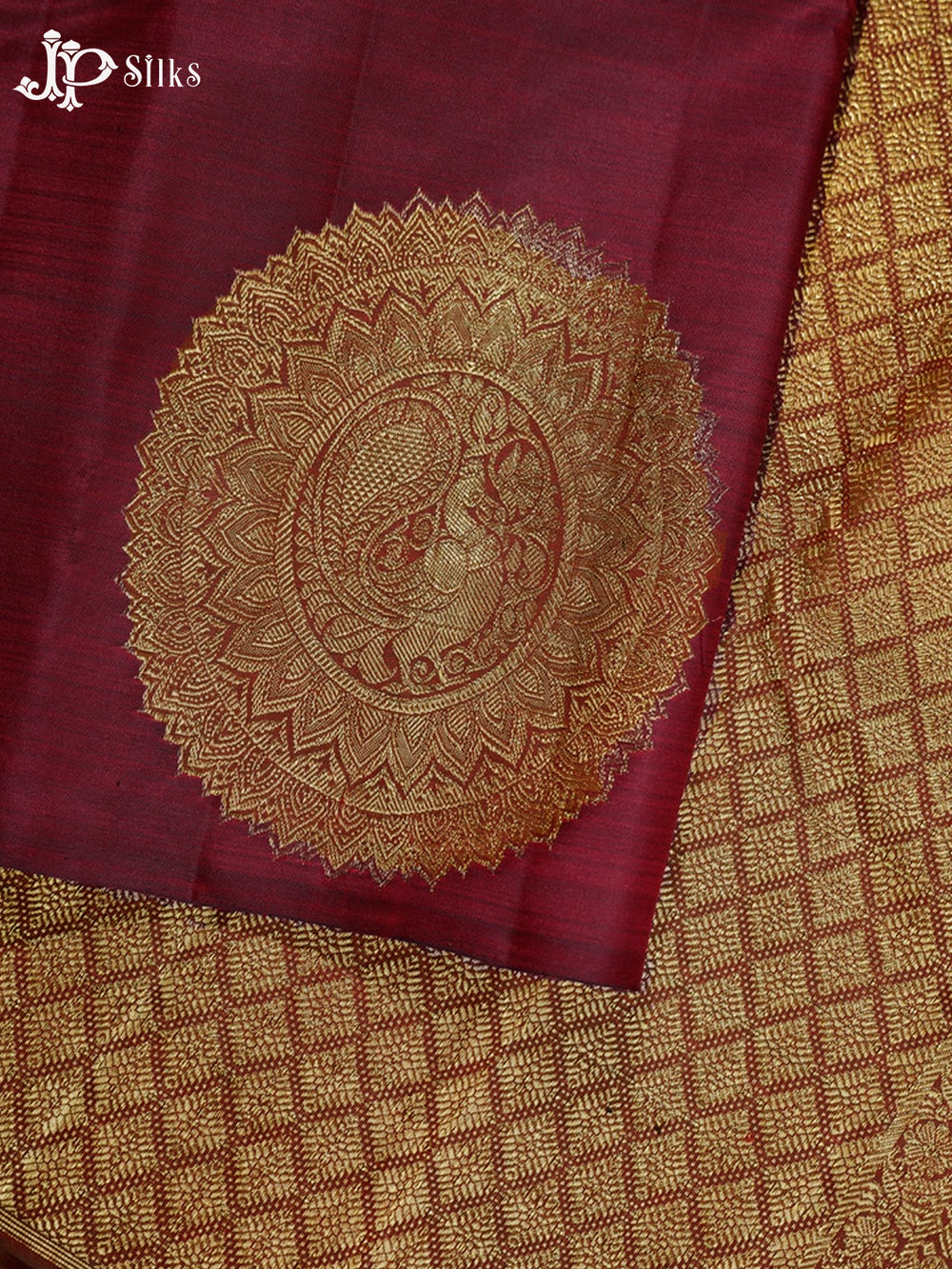 Maroon Borderless Kanchipuram Silk Saree - G422 “view2”