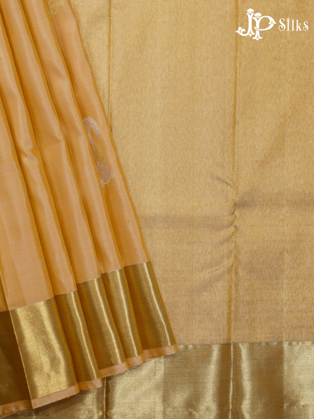 Cream Gold Kanchipuram Pure Silk Saree - E4997