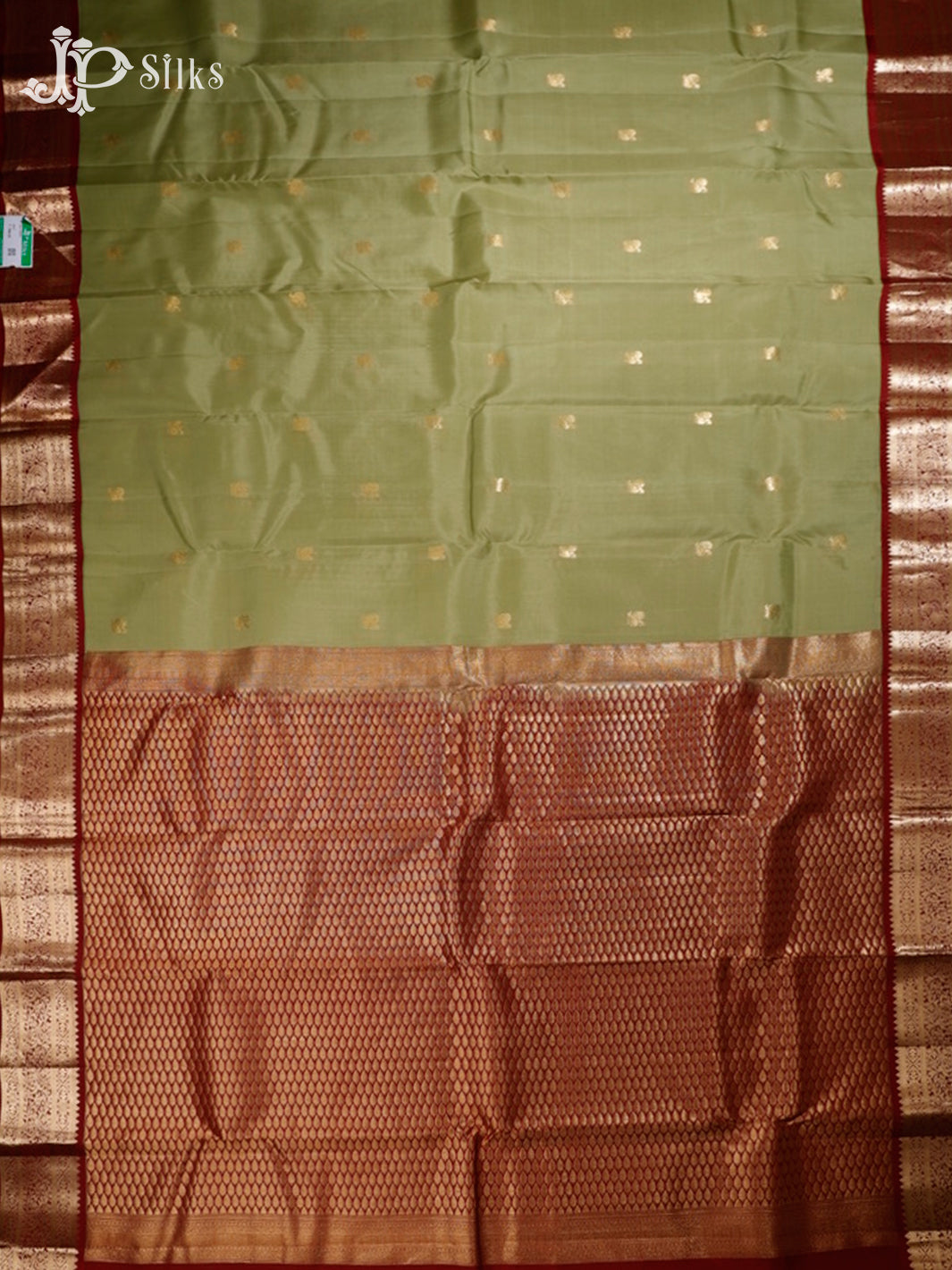 Elaichi Green and Maroon Pure Silk Mixed Saree - G374