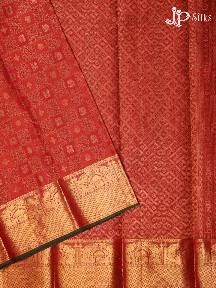 Red Bridal Kanchipuram Silk Saree - G212