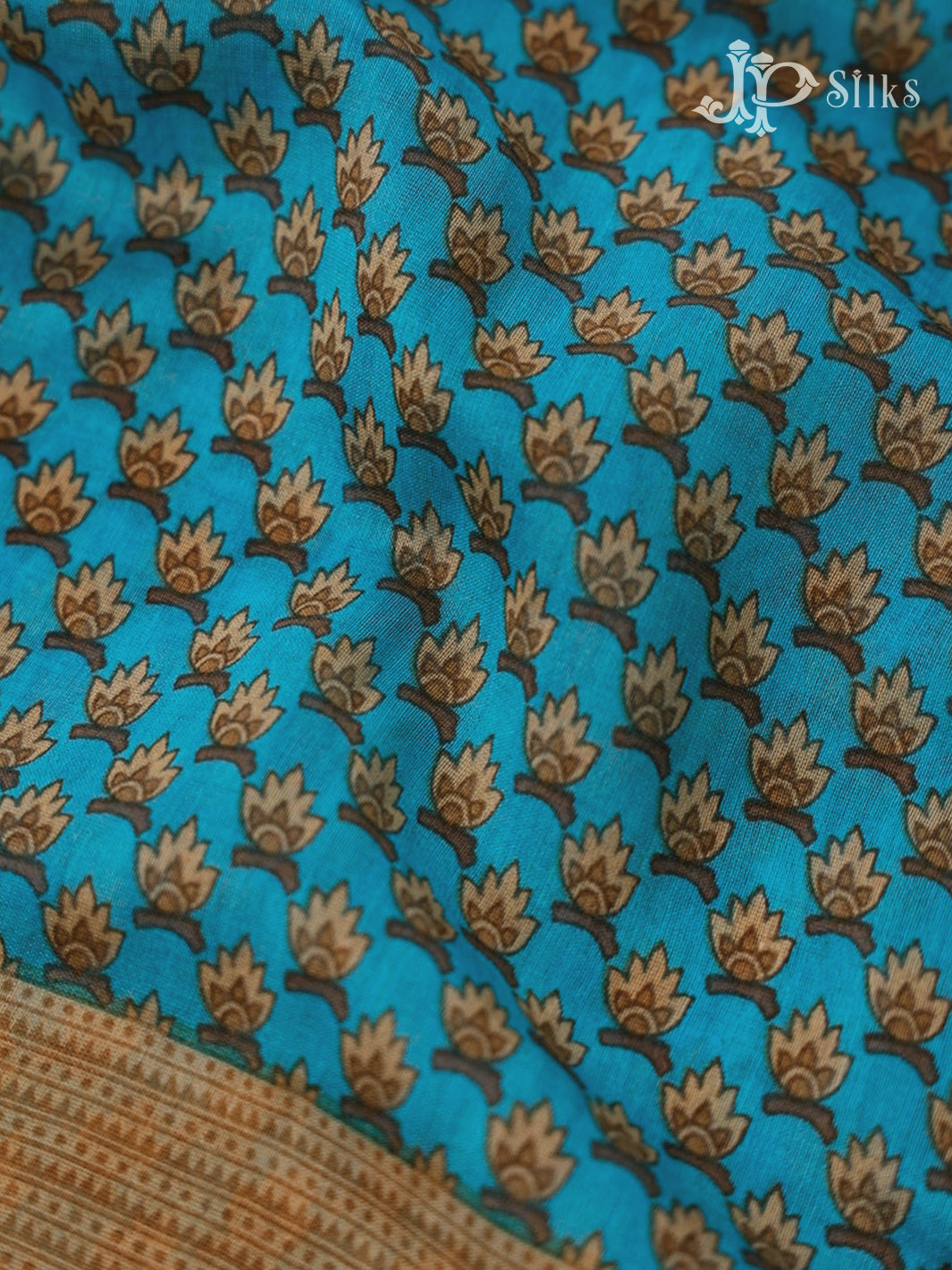 Sky Blue Semi Chanderi Saree - D429