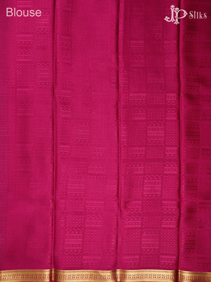 Purple And Dark Pink Mysore Silk Saree - D4801